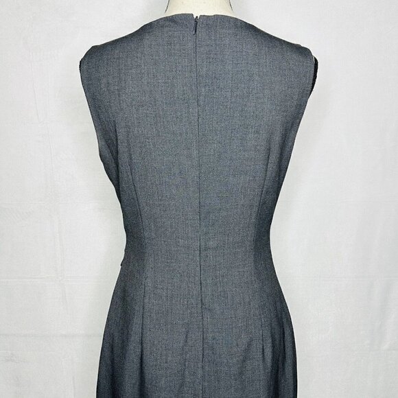 Calvin Klein Women’s Sleeveless Fitted Grey Pleated Design Dress Size 6 Stretch - Picture 8 of 9